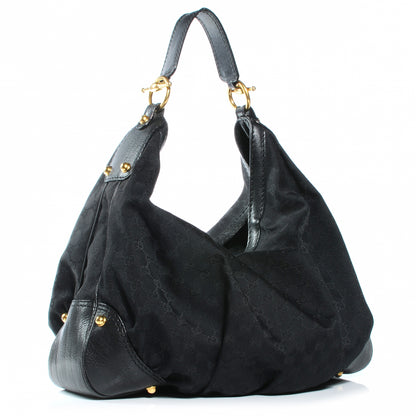 Gucci Monogram Large Jockey Hobo Black 10 of 11