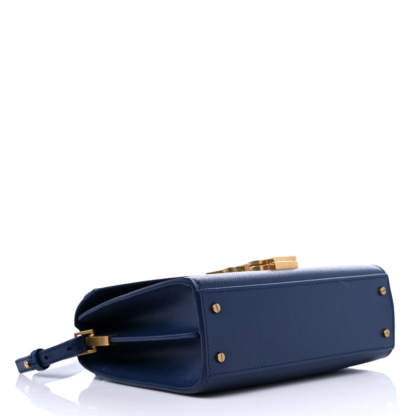 Calfskin Mini Classic Monogram Cassandra Top Handle Bag Blue