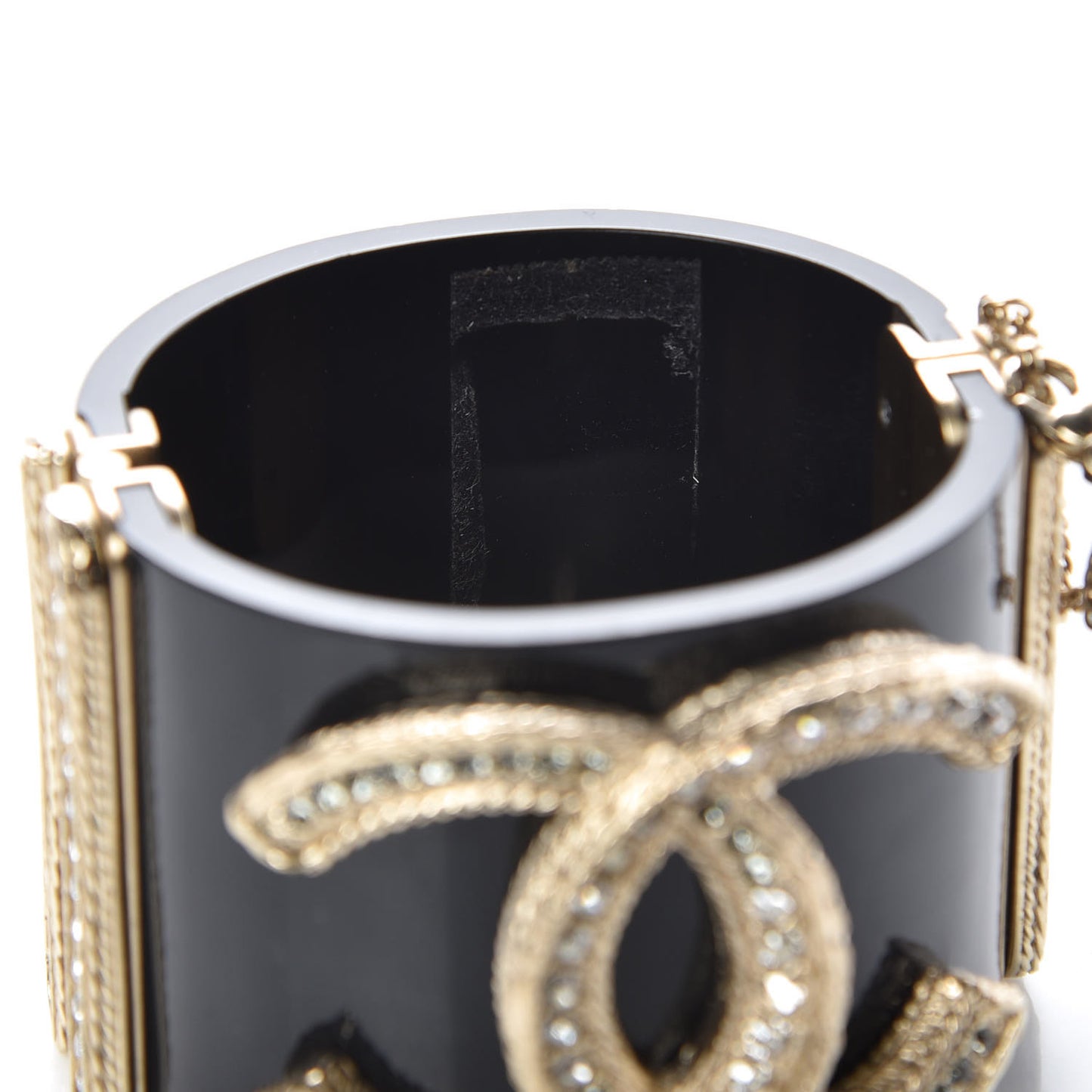 Resin Crystal CC Cuff Black Gold
