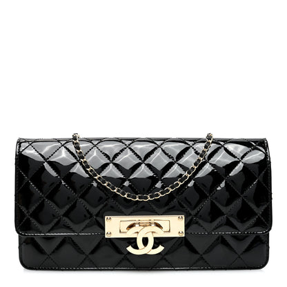 Chanel Patent Quilted Golden Class Wallet on Chain WOC Black 1 of 10