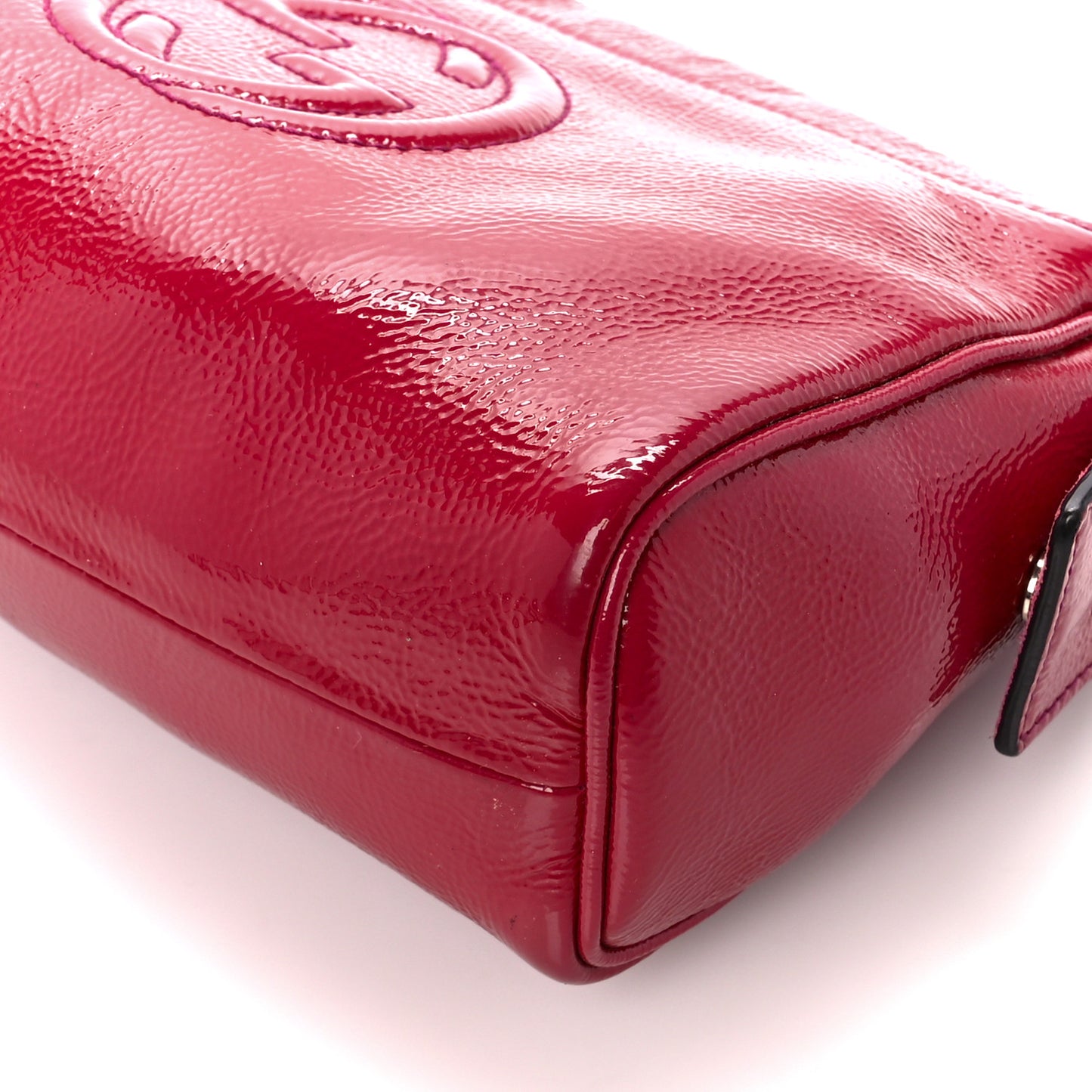 Soft Patent Soho Cosmetic Case Bright Bougainvillea