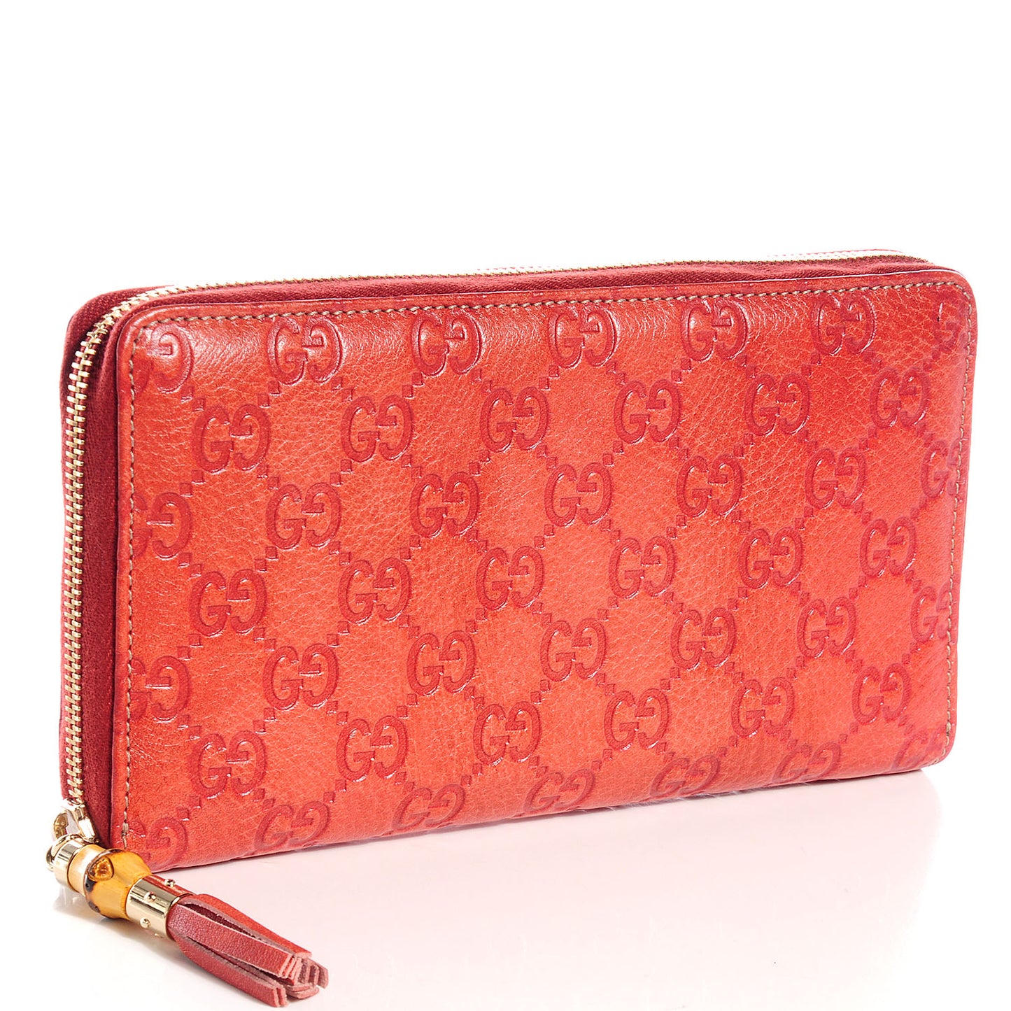 Guccissima Zip Around Wallet Dark Orange
