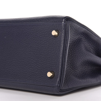 Hermes Taurillon Clemence Kelly Retourne 28 Bleu Nuit 7 of 10