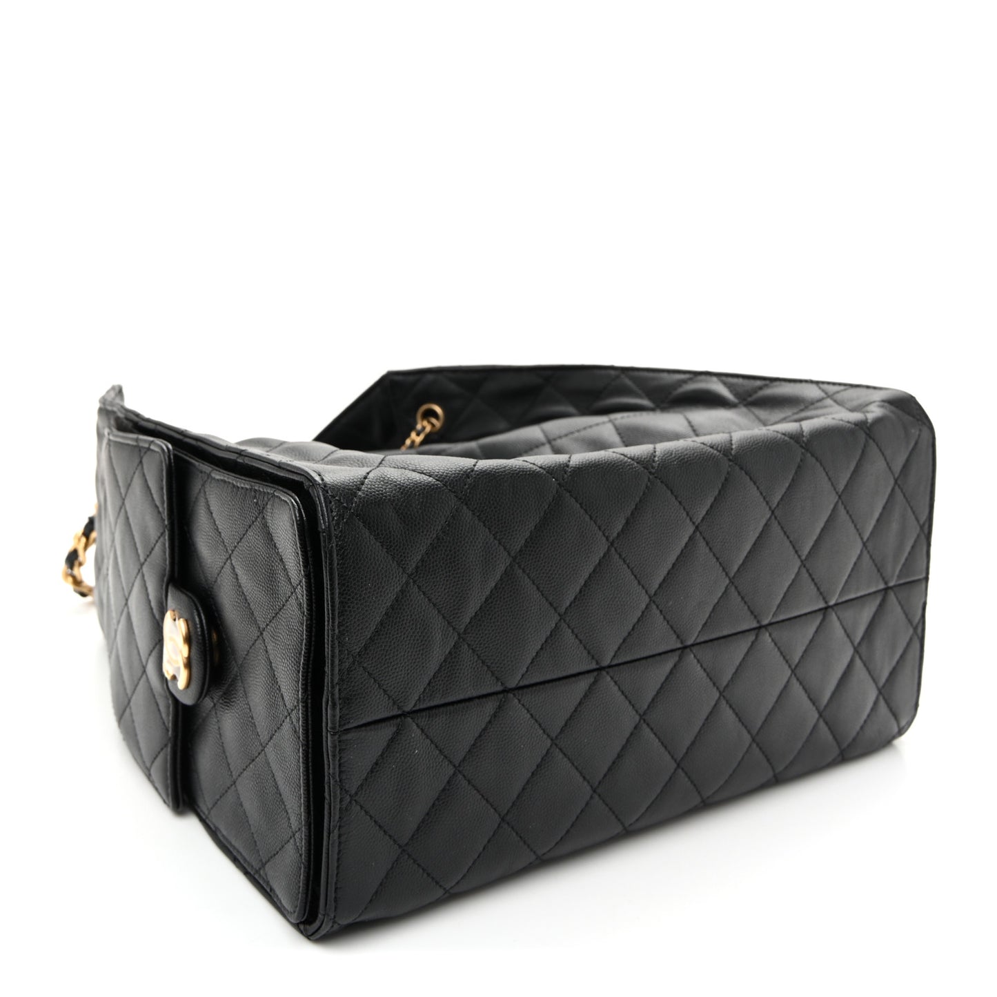 Caviar Quilted Medium Chanel 25 Handbag Black