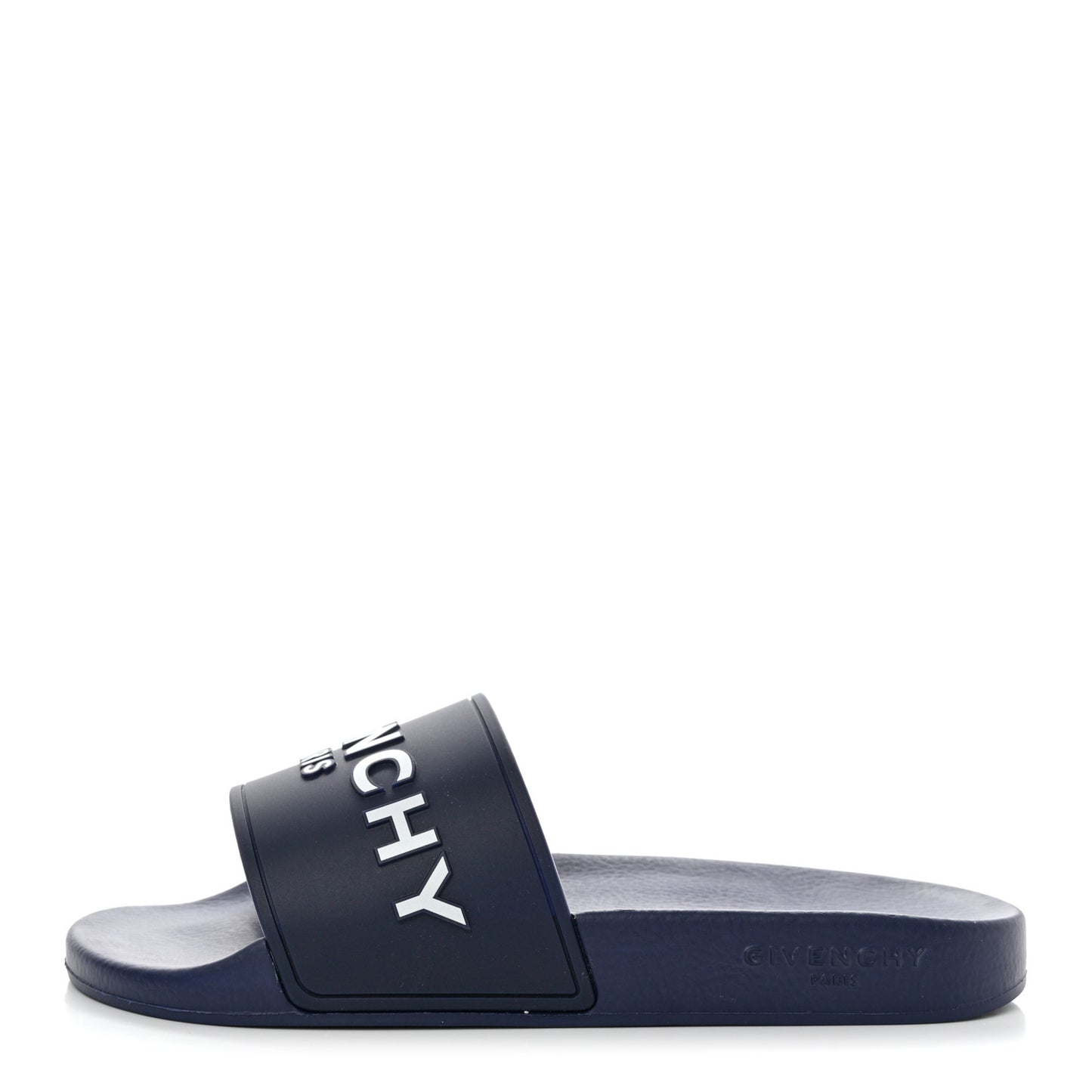 Rubber Logo Pool Slide Sandals 40 Steel Blue
