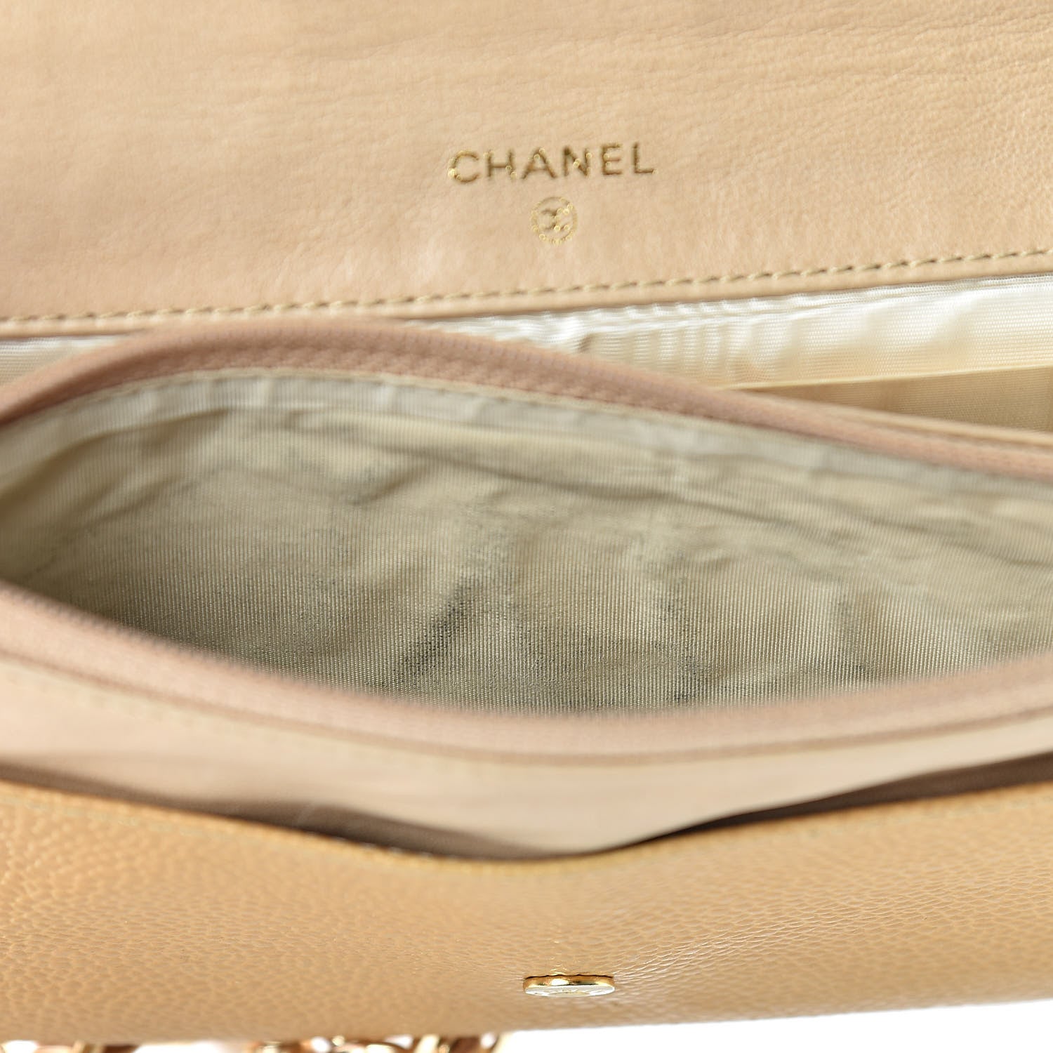 Chanel Caviar Timeless CC Wallet on Chain WOC Beige 13 of 19