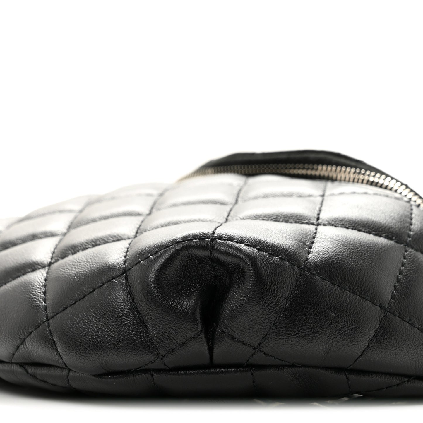 Calfskin Quilted Waist Belt Bag Black