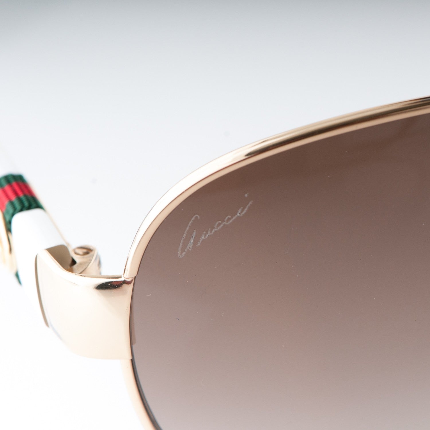 Gucci Web Aviator Sunglasses 4282/S White Gold 7 of 8