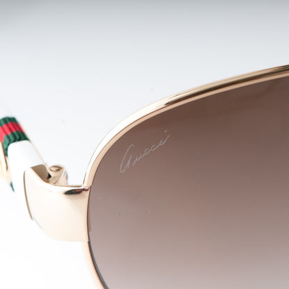 Gucci Web Aviator Sunglasses 4282/S White Gold 7 of 8