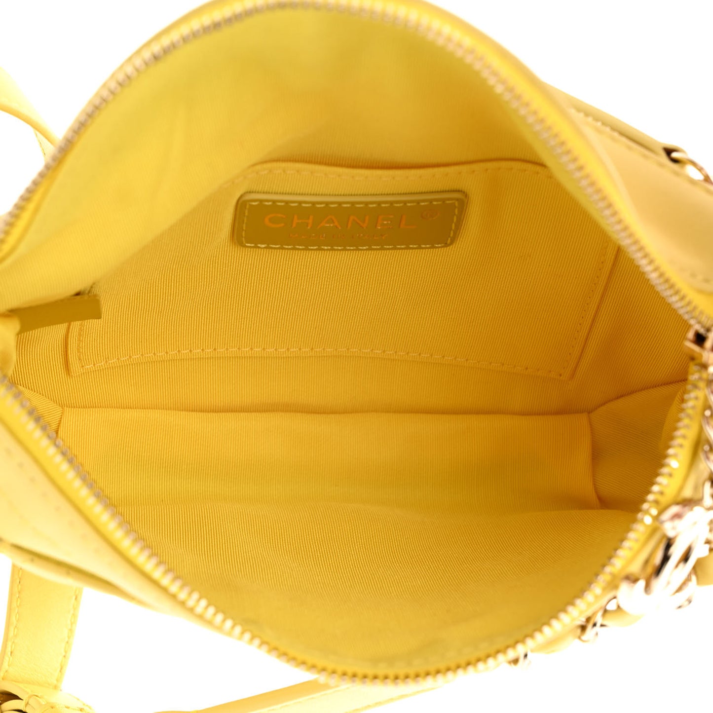 Crumpled Glazed Lambskin Quilted Waist Bag Fanny Pack Yellow