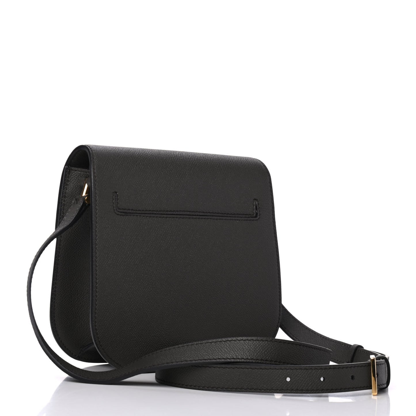 Grained Calfskin Mini T Clasp Tara Crossbody Bag Graphite