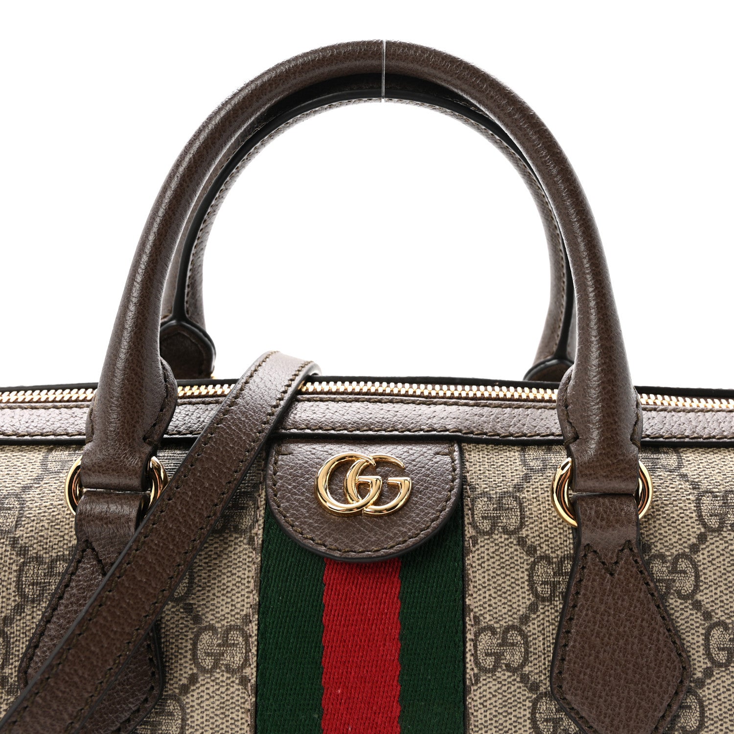 Gucci GG Supreme Monogram Web Medium Ophidia Boston Brown 8 of 10