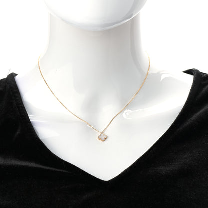 Van Cleef & Arpels 18K Yellow Gold Mother of Pearl Sweet Alhambra Pendant Necklace 2 of 7