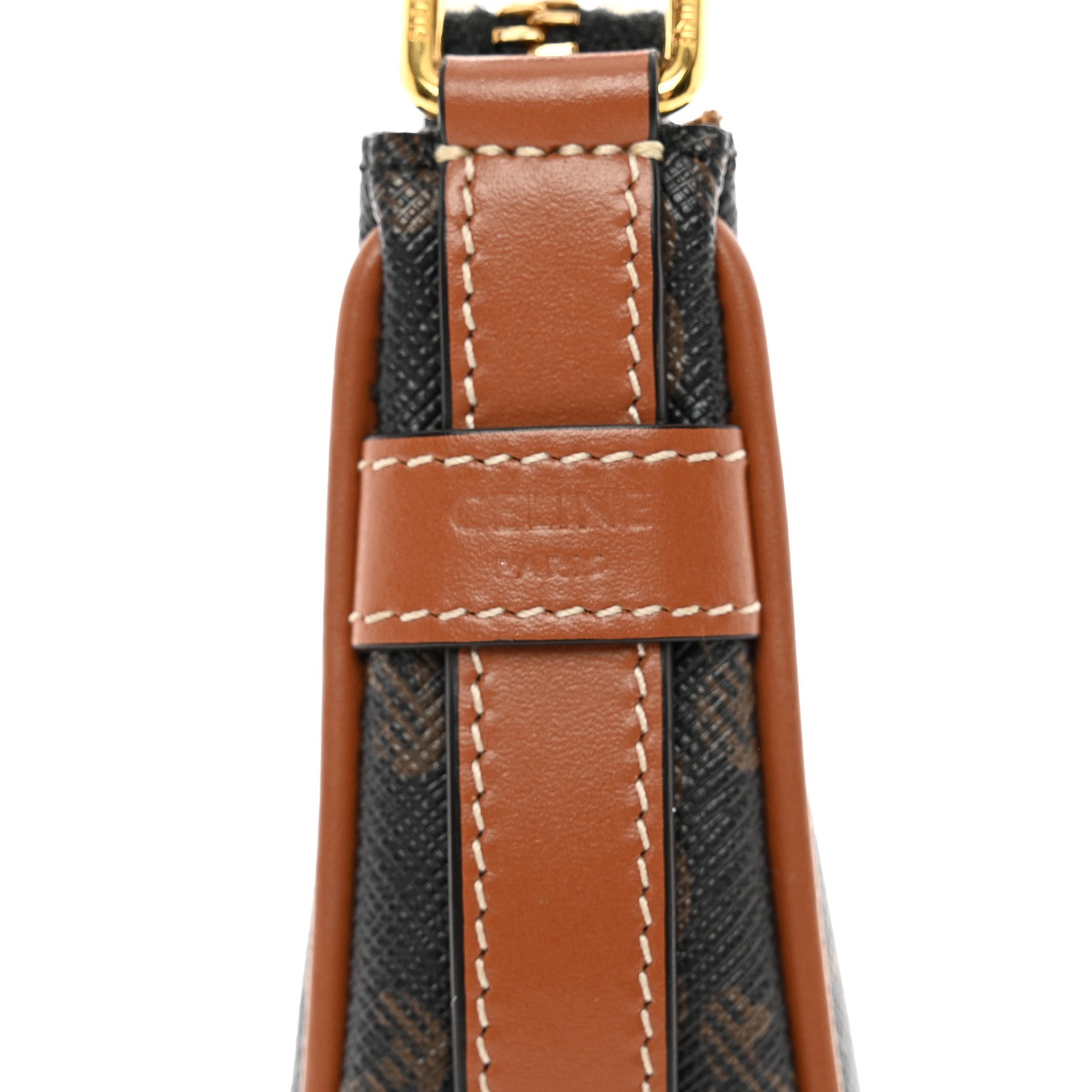 Celine Canvas Calfskin Mini Ava Triomphe Shoulder Bag Tan 8 of 12