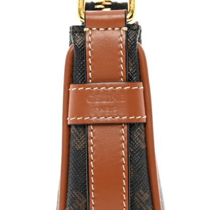 Celine Canvas Calfskin Mini Ava Triomphe Shoulder Bag Tan 8 of 12