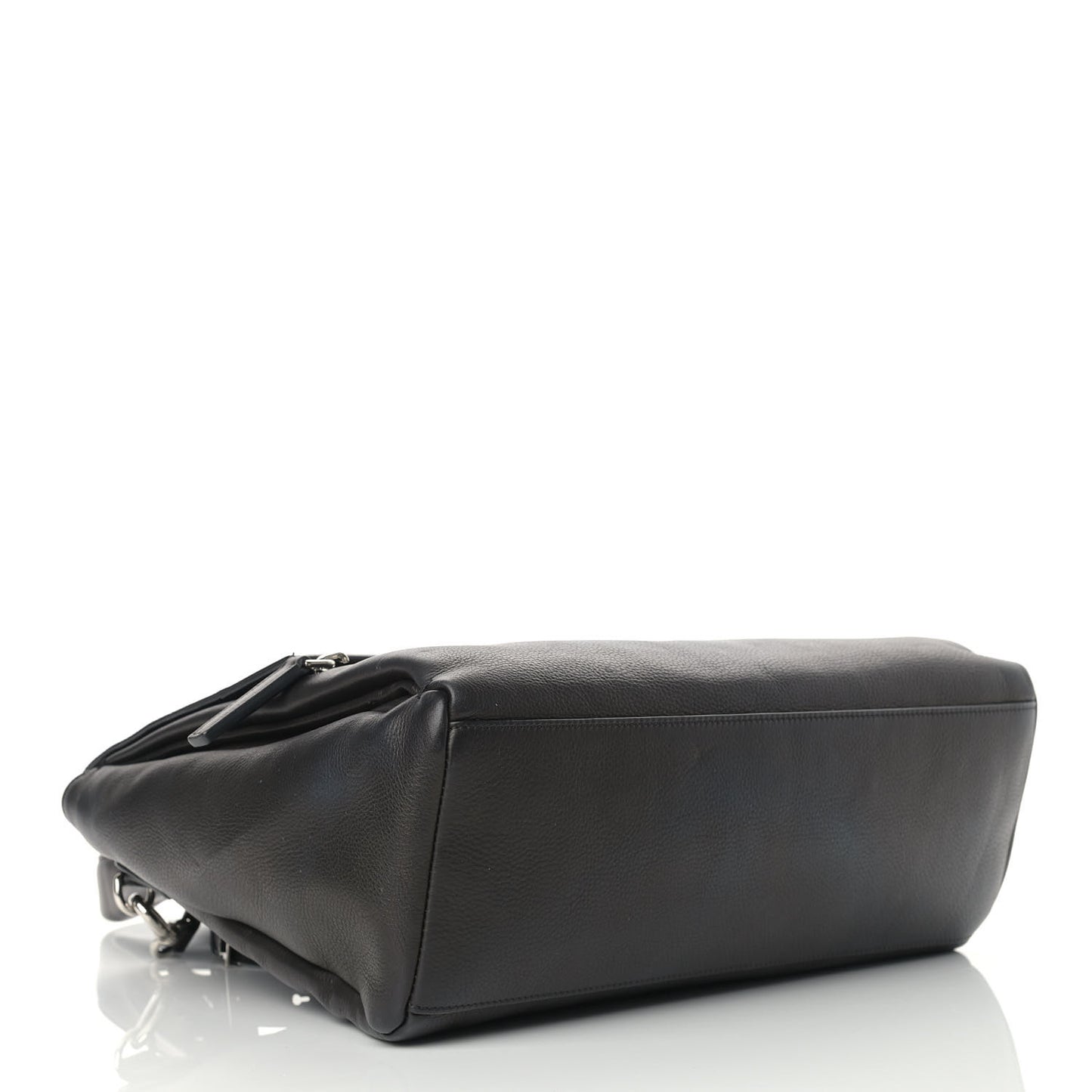 Waxy Grained Calfskin Medium Pandora Pure Flap Bag Black