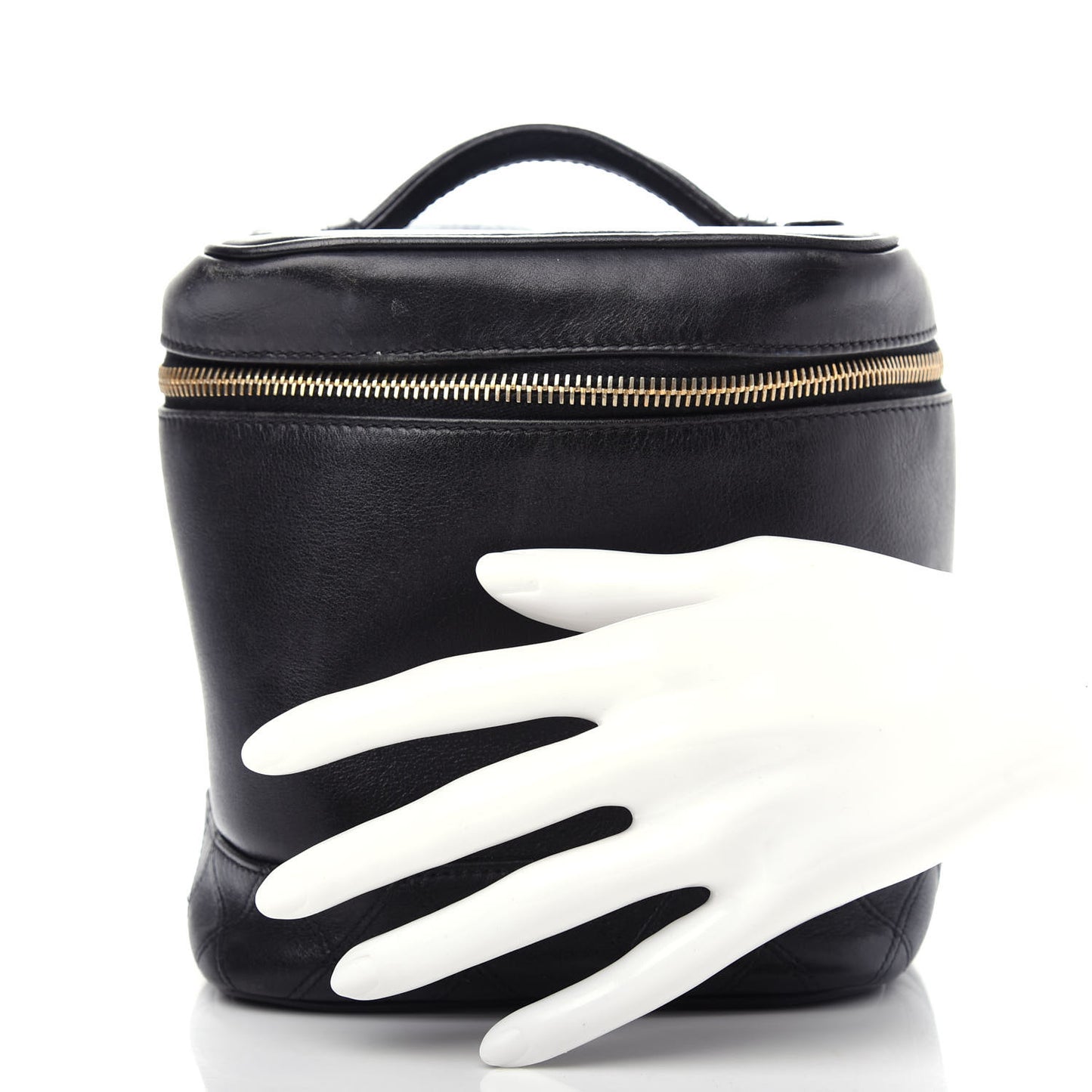 Lambskin Vanity Cosmetic Bag Black
