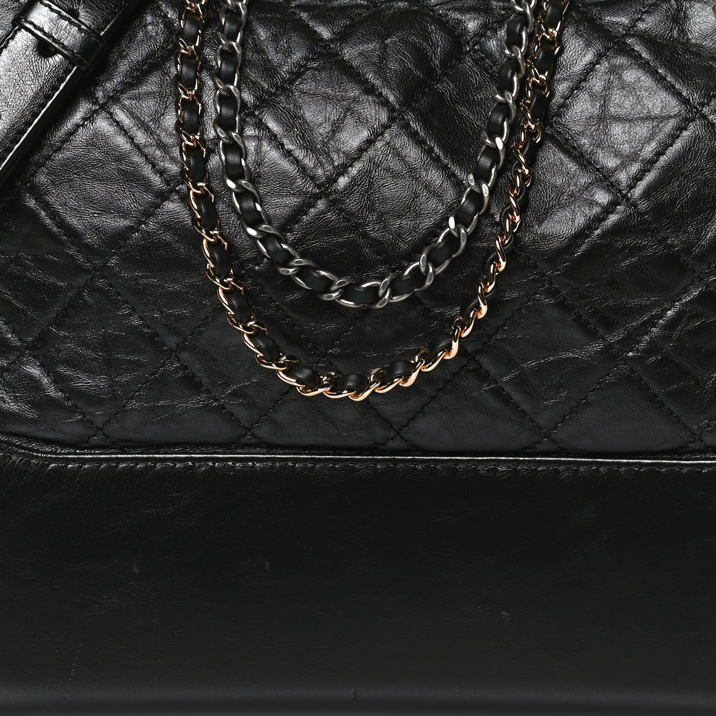 Aged Calfskin Quilted Medium Gabrielle Hobo Black