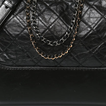 Chanel Aged Calfskin Quilted Medium Gabrielle Hobo Black 15 of 19