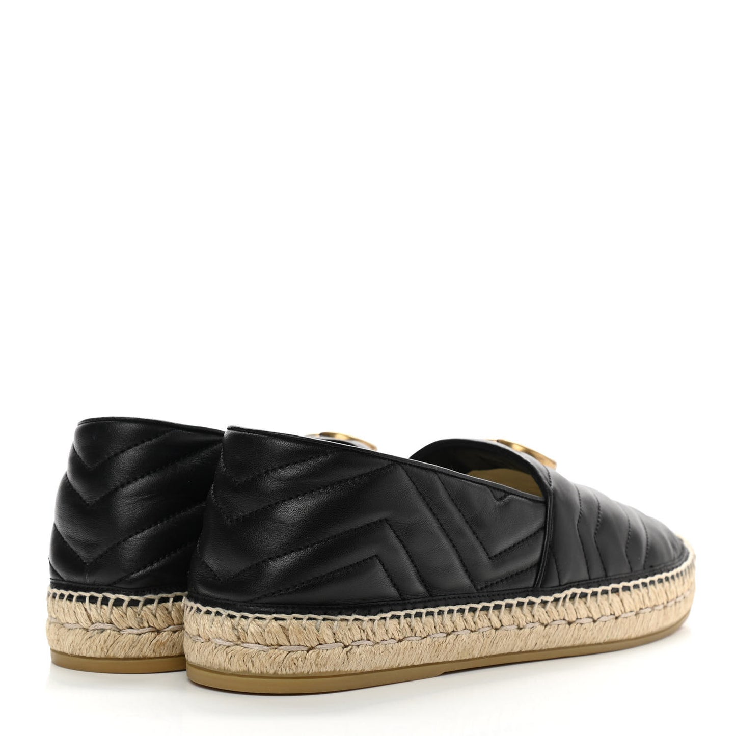 Nappa Matelasse Mens GG Marmont Espadrilles 10 Black