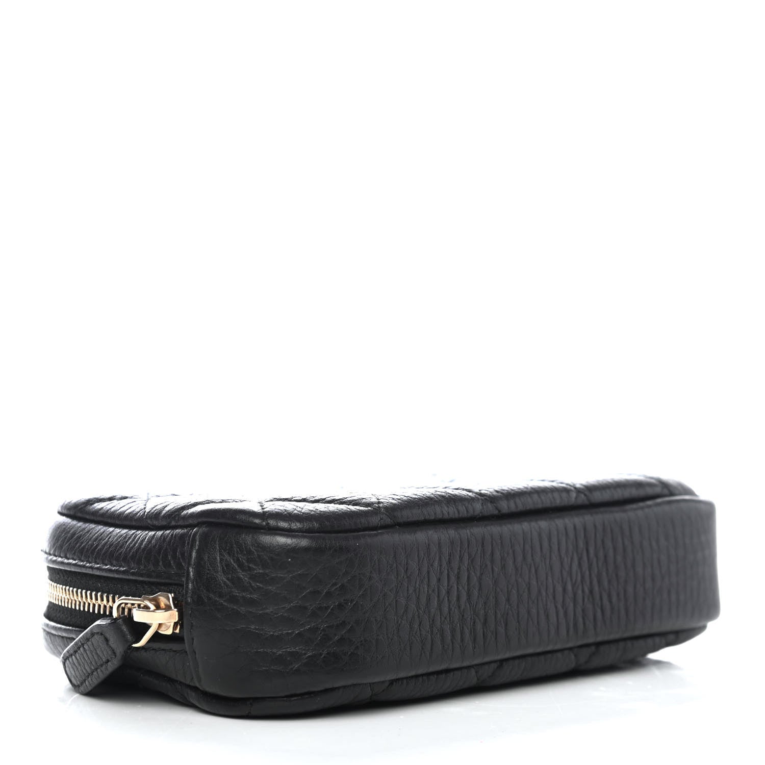 Chanel Calfskin Quilted Small Curvy Pouch Cosmetic Case Black 3 of 4