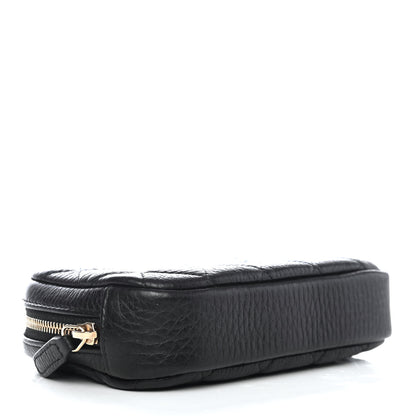 Chanel Calfskin Quilted Small Curvy Pouch Cosmetic Case Black 3 of 4