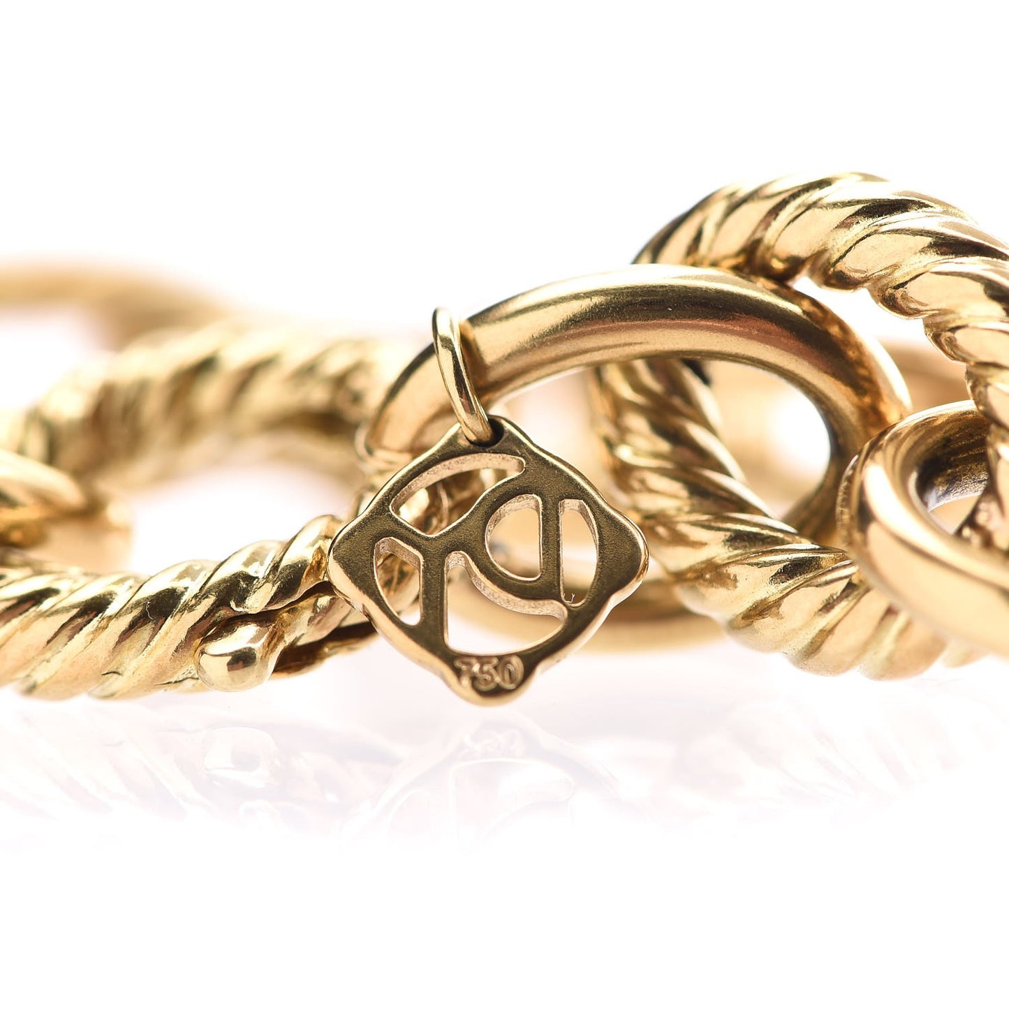 18K Yellow Gold 12mm Large Oval Link Bracelet