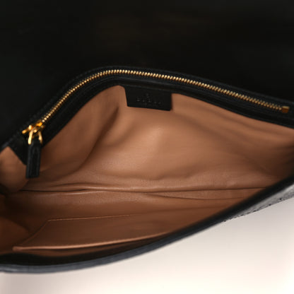 Gucci Snakeskin Rajah Broadway Envelope Clutch Black 5 of 10