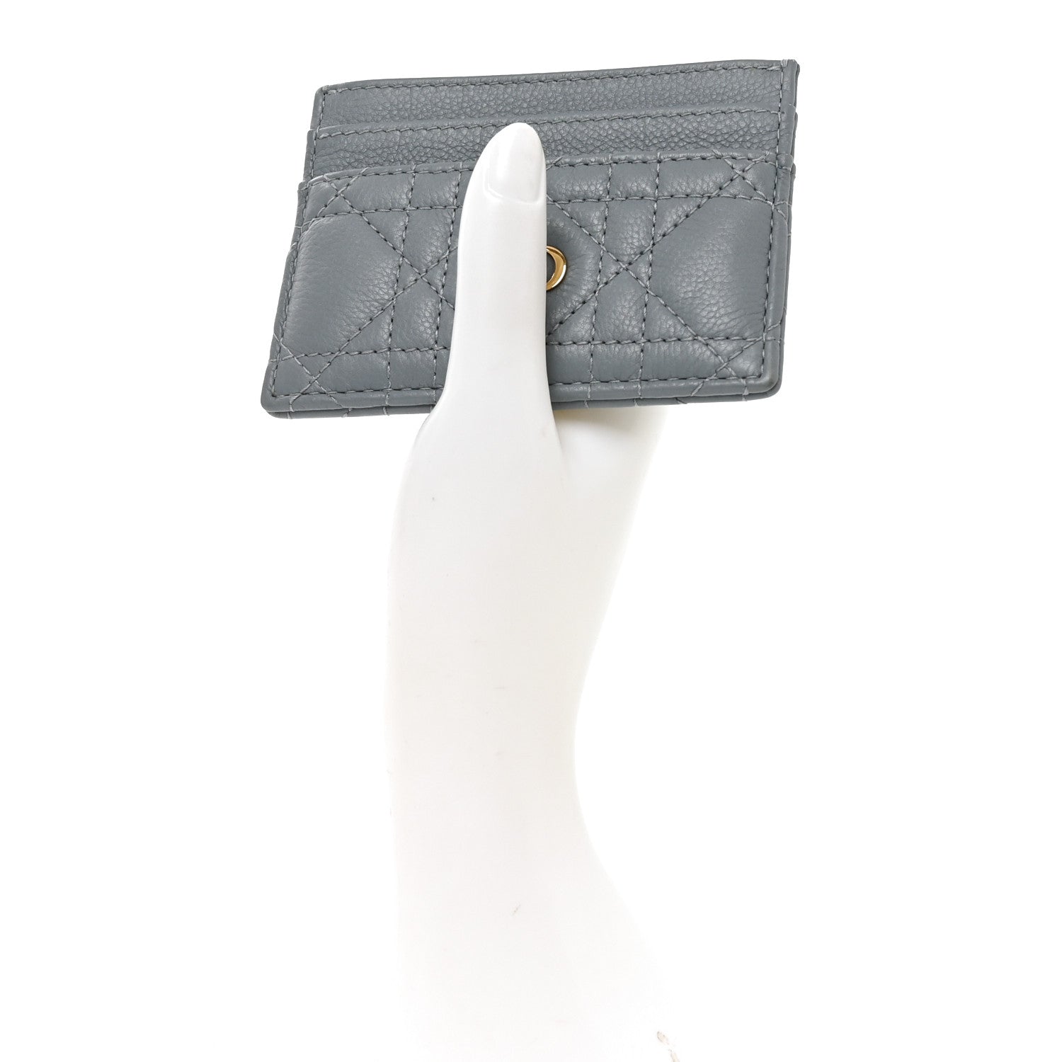 Christian Dior Supple Calfskin Cannage Caro Five-Slot Card Holder Cloud Blue 2 of 9
