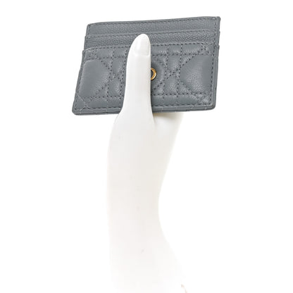 Christian Dior Supple Calfskin Cannage Caro Five-Slot Card Holder Cloud Blue 2 of 9