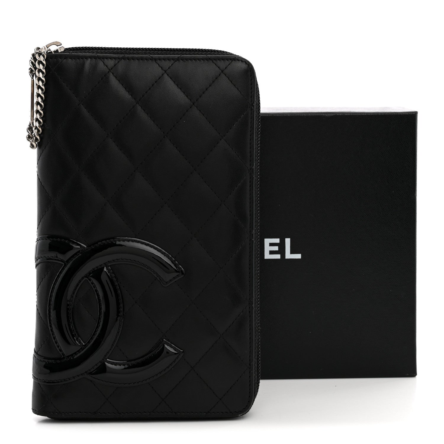 Chanel Calfskin Cambon Zip Around Organizer Wallet Black 1942408