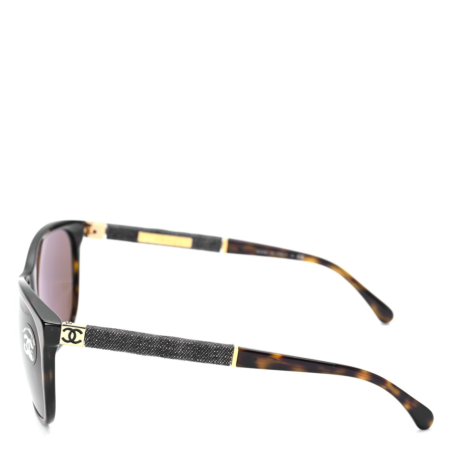 Chanel Acetate Denim CC Sunglasses 5185 Tortoise Blue 3 of 8