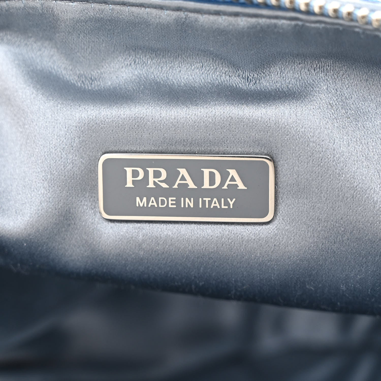 Prada Satin Crystal Triangle Pouch Celeste 6 of 10