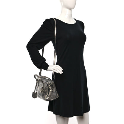 Alexander McQueen Metallic Pebbled Calfskin Mini Padlock Tote Silver 2 of 8