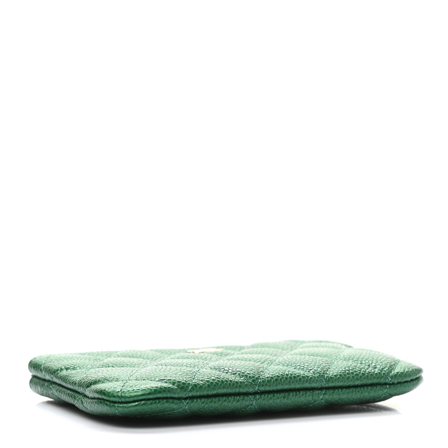 Caviar Quilted Small Cosmetic Case Green