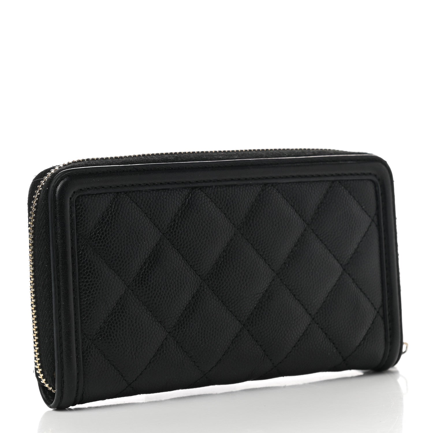 Chanel Caviar Quilted Medium Filigree Zip Around Wallet Black 3 of 11
