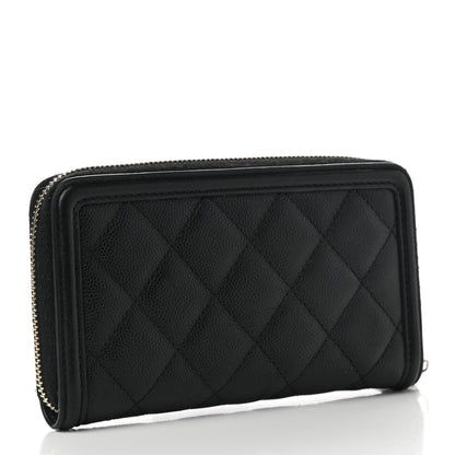Chanel Caviar Quilted Medium Filigree Zip Around Wallet Black 3 of 11