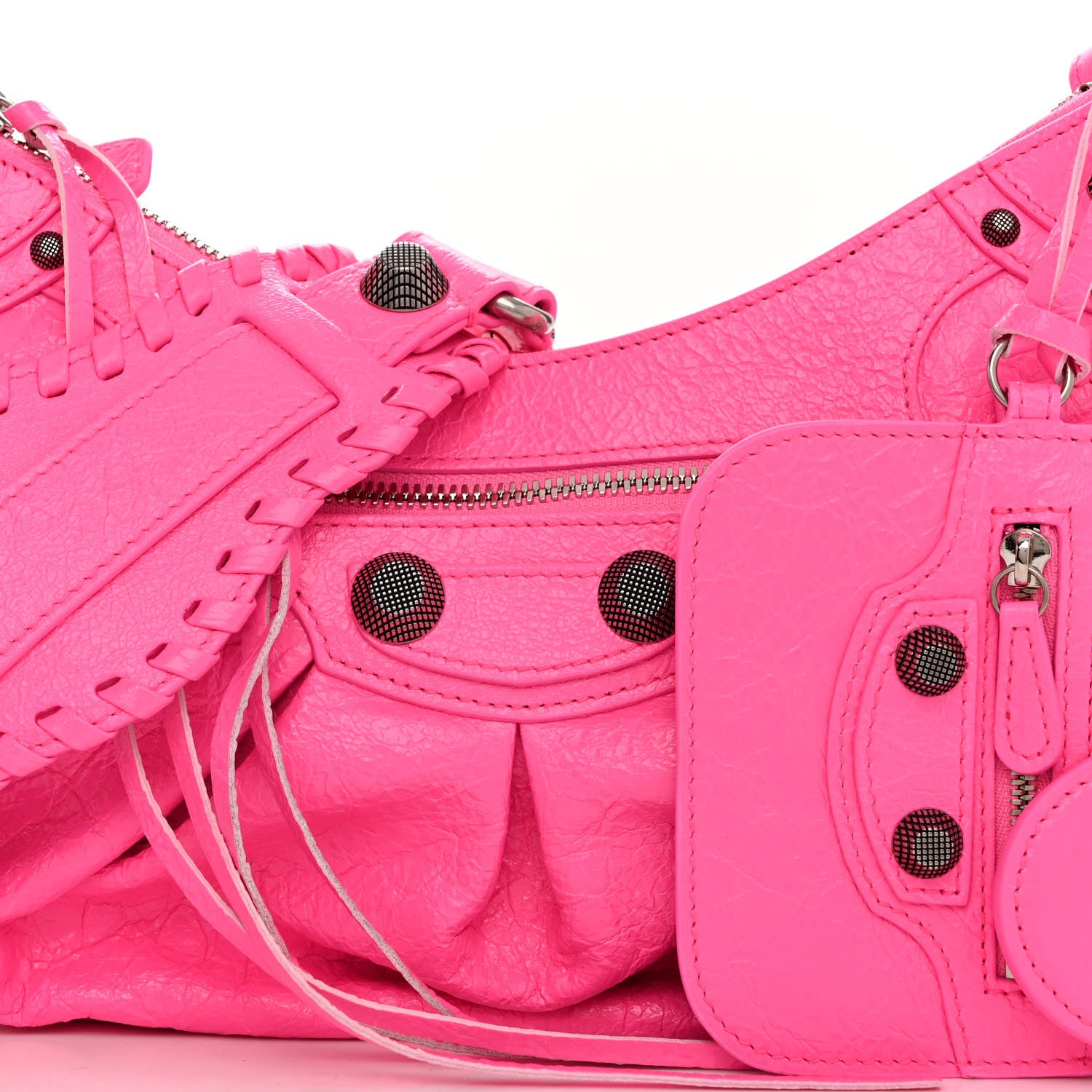 Balenciaga Agneau Arena Small Le Cagole Shoulder Bag Fluo Pink 8 of 10