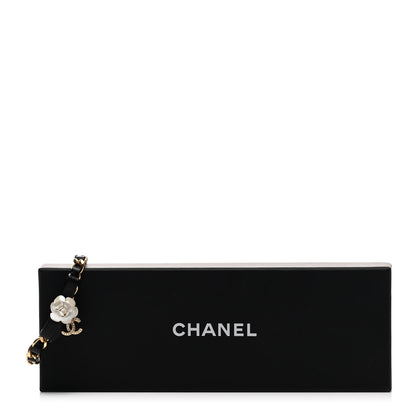 Chanel Metal Calfskin Crystal Chain 90's Camellia Bracelet Black Gold 5 of 5