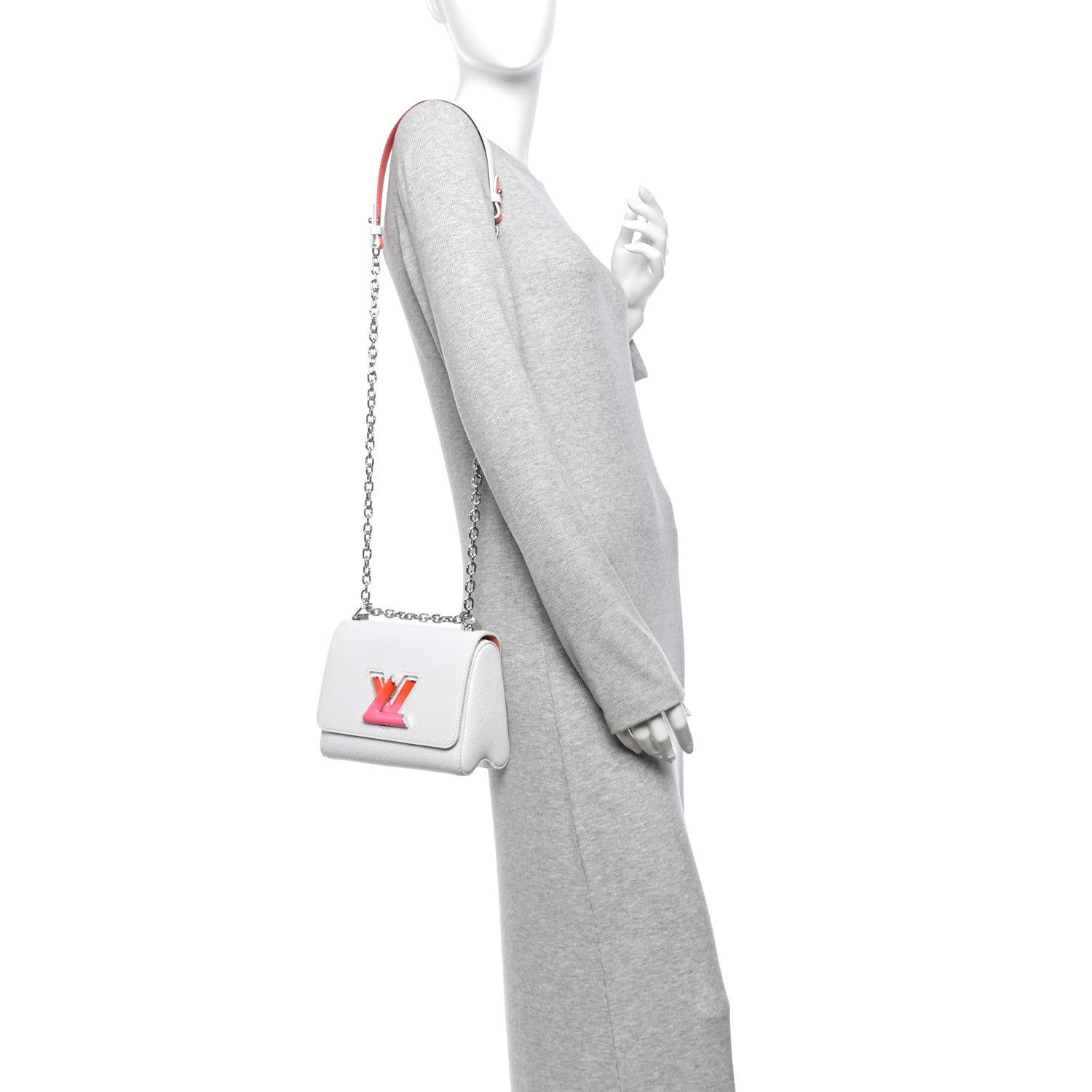 Louis Vuitton Epi Twist Braided Strap Shoulder Bag PM White PInk 2 of 14