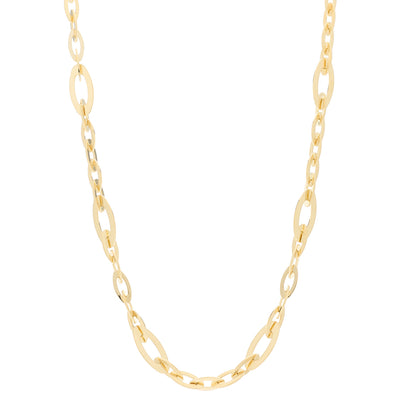 Roberto Coin 18K Yellow Gold Blue Sapphire Chic and Shine Oval Link Necklace 1 of 3