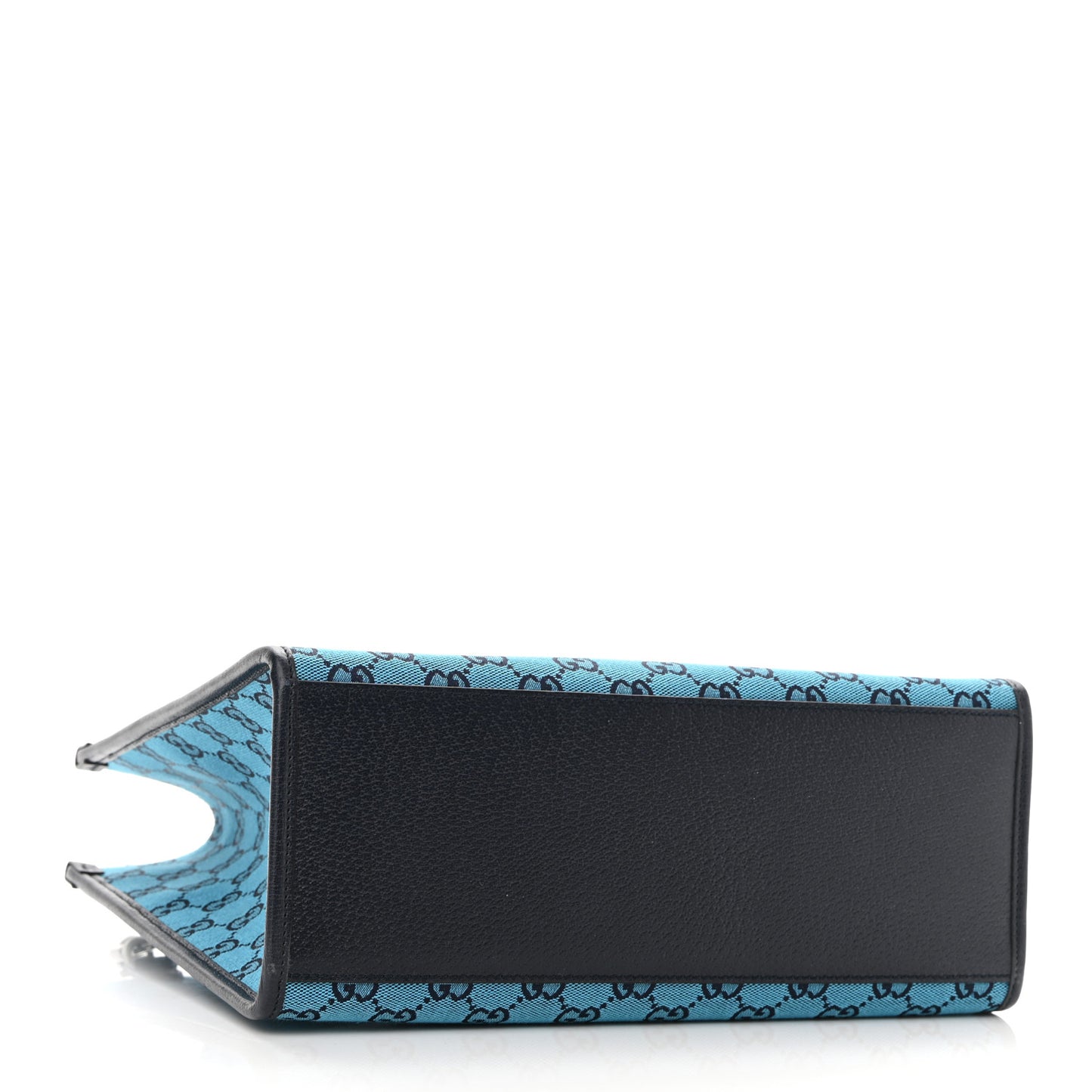 Monogram Multicolor Textured Dollar Calfskin Small Retro Interlocking G Tote Bag Light Blue