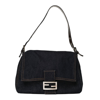Fendi Denim Mama Baguette Blue 1 of 12