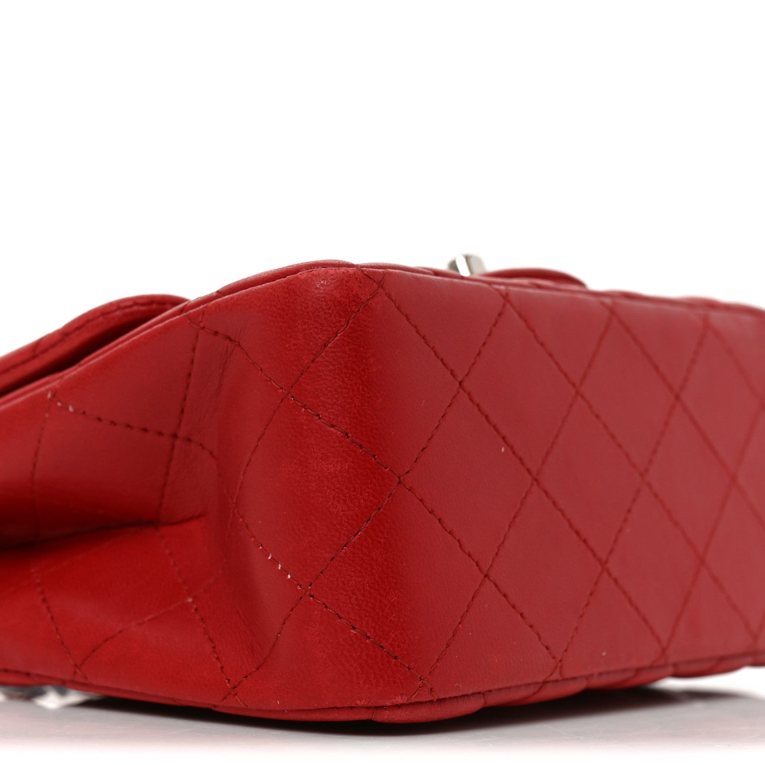 Chanel Lambskin Quilted Mini Square Flap Red 9 of 10