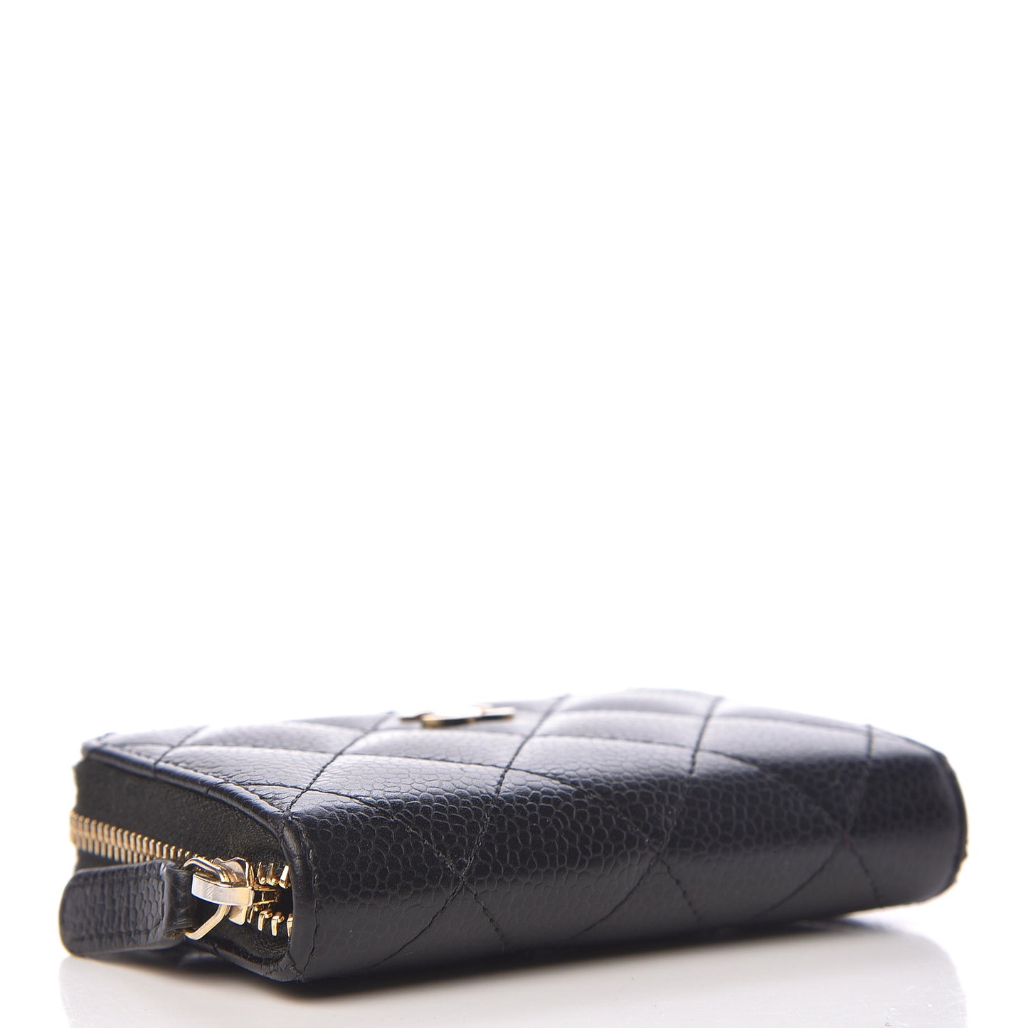 Caviar Quilted Zip Coin Purse Black