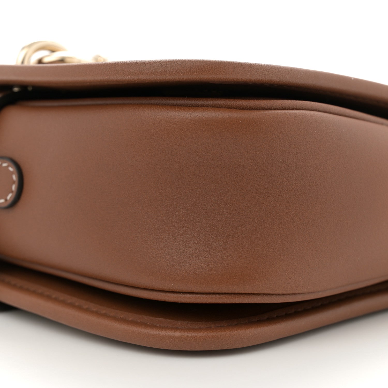 Gucci GG Supreme Monogram Textured Calfskin Emblem Mini Shoulder Bag Beige Dark Brown 10 of 10