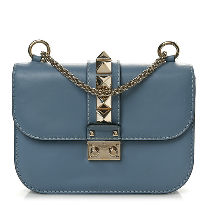 Valentino Garavani Vitello Small Glam Lock Rockstud Flap Gray 1 of 9