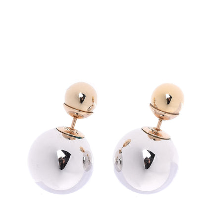 Christian Dior Mise En Dior Tribal Earrings Silver Gold 1 of 3