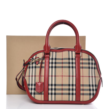 Burberry Horseferry Check Small Orchard Bowling Bag Honey Parade Red 11 of 11