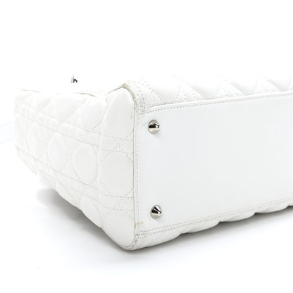 Christian Dior Lambskin Cannage Medium Lady Dior White 9 of 12